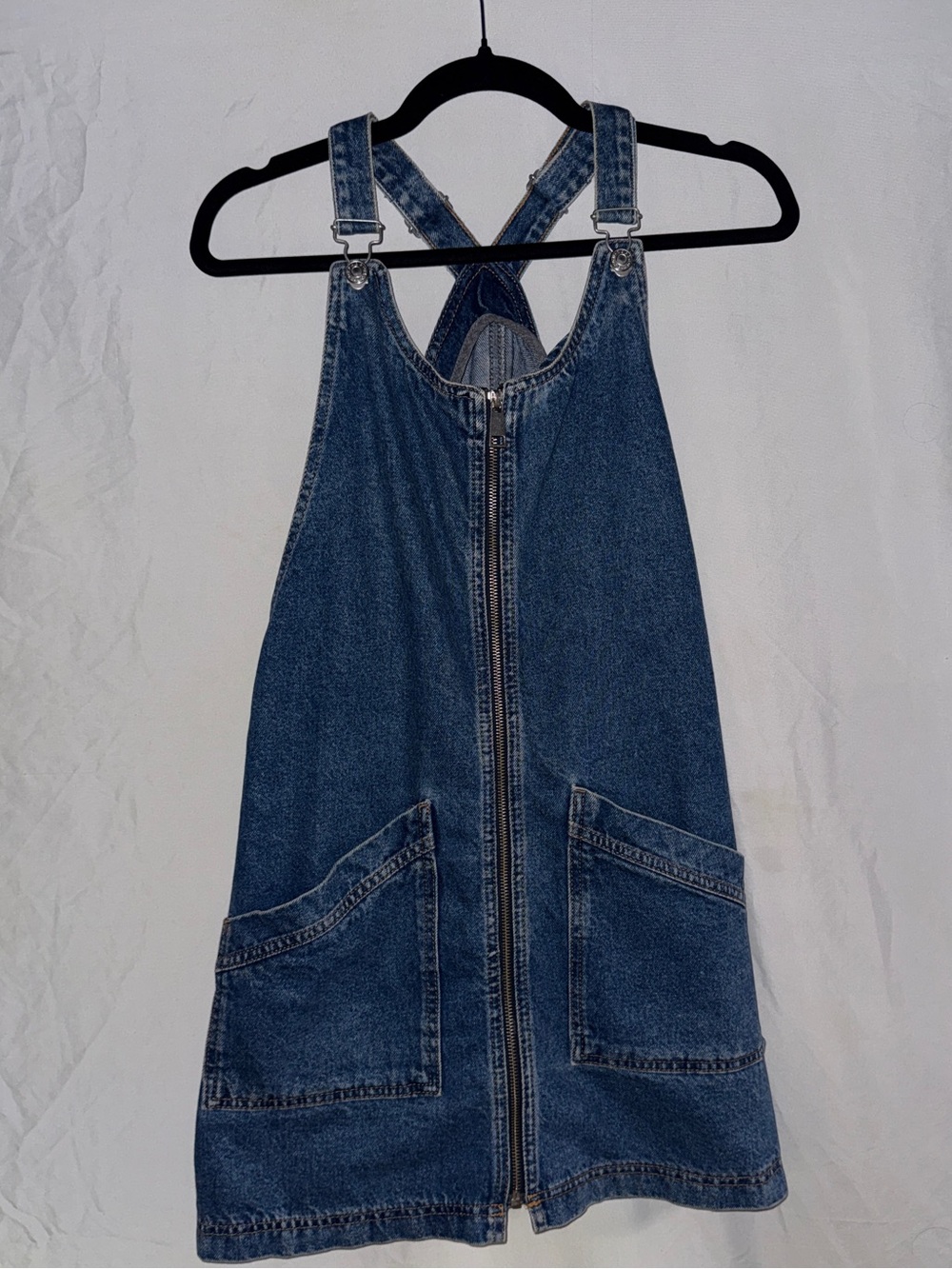 Topshop Blue Denim Zip-Up Women’s Overall Dress
